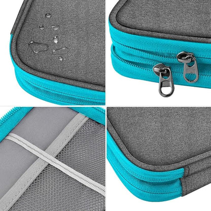 ZINMARK Portable Cable Organizer Case,Travel Pouch with Double-Layer Storage for Cables,Chargers,Earbuds & Phone,Gray Blue