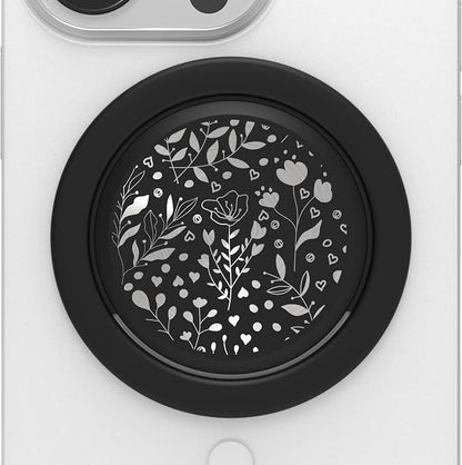Tango Ultra Thin Grip for MagSafe: One Hand Pop, Stand, 10x Expandable, Space Grade Steel, Removable for Wireless Charging. Half The Thickness, Twice The Pop - Limited Edition: Midnight Flowers