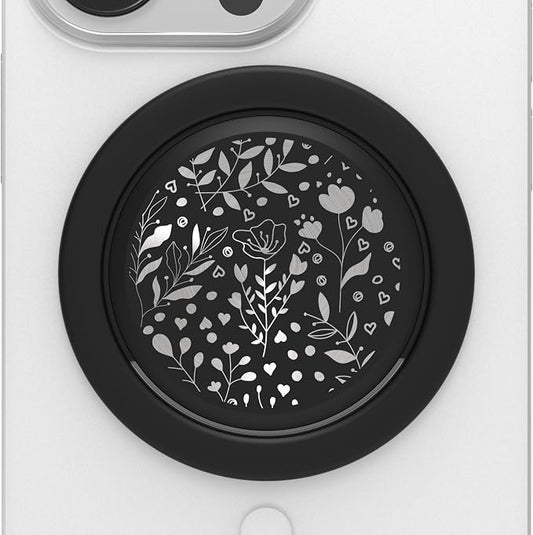 Tango Ultra Thin Grip for MagSafe: One Hand Pop, Stand, 10x Expandable, Space Grade Steel, Removable for Wireless Charging. Half The Thickness, Twice The Pop - Limited Edition: Midnight Flowers
