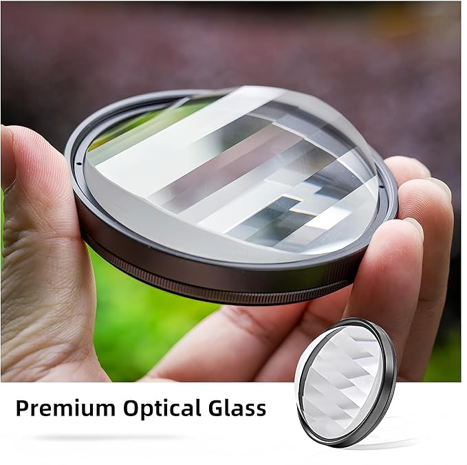 GREEN.L 77mm Linear Prism Filter, Special Effects Filter for Creative Multiple Images & Foreground Blur, Premium Optical Glass, with Portable Pouch