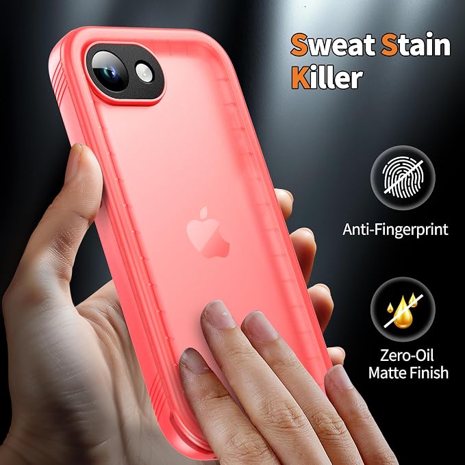 Cozycase Waterproof Case for iPhone SE 3rd 2022/iPhone SE 2nd 2020/iPhone 7/8 - Shockproof Full Body Rugged Case with Built-in Screen Protector Waterproof Case for iPhone SE3/SE2/7/8 (Frosted Pink)