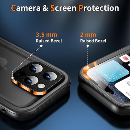 Cozycase TOP Military IP68 Waterproof Case for iPhone 13 Pro Max - Heavy Duty 360 Shockproof Full Body with Screen Camera Protector Double Water Dust Drop Proof Hard Rugged Tough Front Back Cover