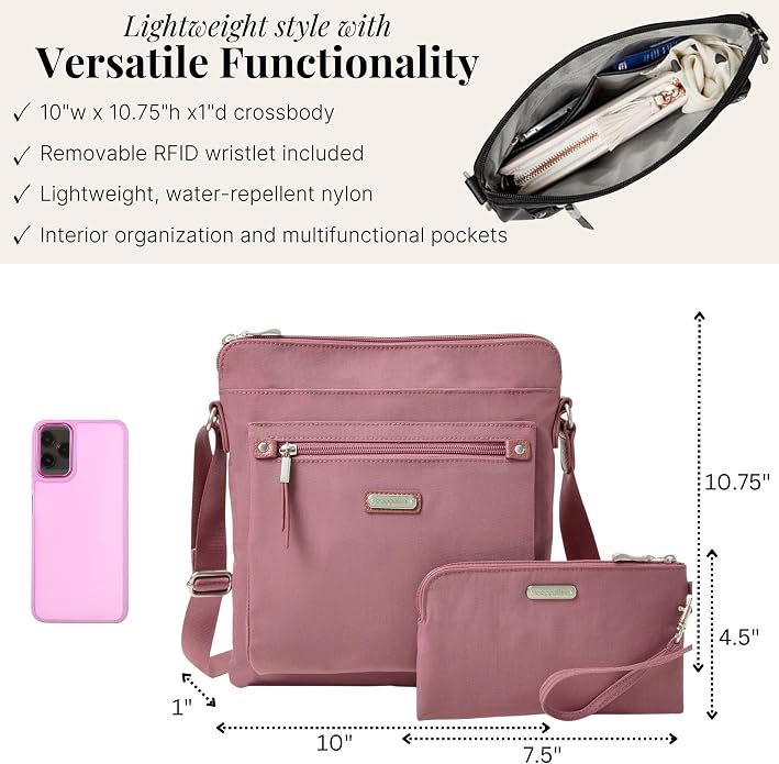 Baggallini womens Go Bagg With Rfid Phone Wristlet