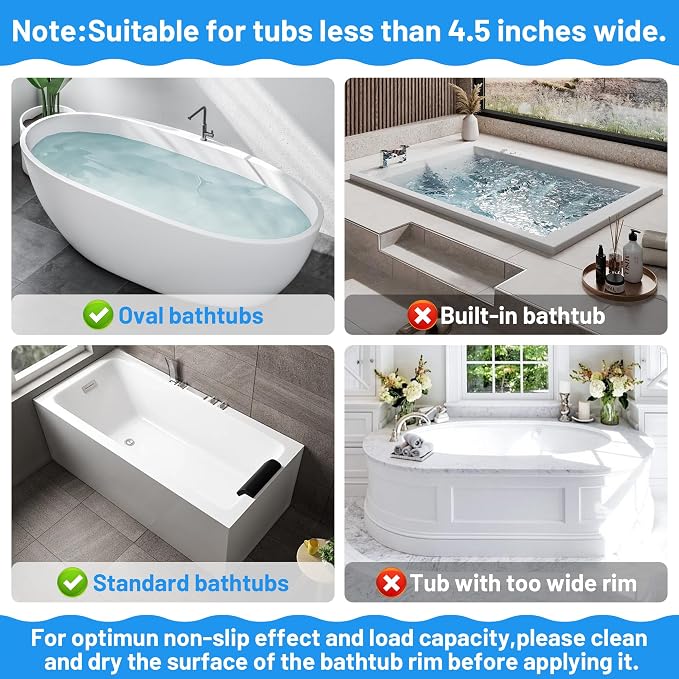 Saddle Shape Bath Organizer, 2 Compartments Wide Opening Bathtub Holder for Tub, Bath Storage Organizer for Tub, Easy Access, Mesh Shower Holder