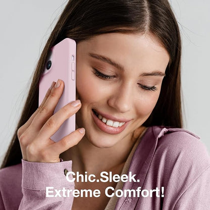 GONEZ Magnetic for iPhone 14 Case, Compatible with Magsafe, with Screen Protector + Camera Protector, Anti-Scratch Microfiber Lining, Liquid Silicone Shockproof Protective Phone Case, Pastel Pink