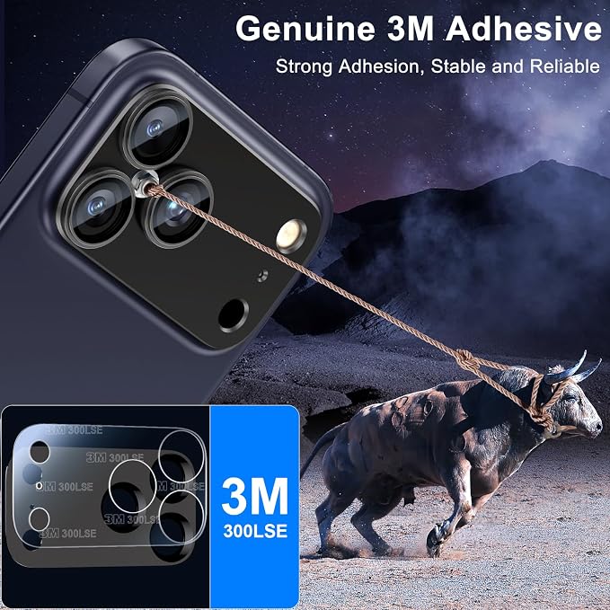 Esanik Upgrade 2 Pack for iPhone 17 Pro Camera Lens Protector, Aluminum Alloy Metal matte Case Tempered Glass Camera Screen Cover, Scratch Resistant Case Friendly (Black)