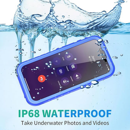 SPORTLINK for iPhone 14 Waterproof Case - Built-in Shockproof Dustproof Screen Protector - Heavy Duty Dropproof/Full Body 360 Protection/Cover for iPhone 14 6.1 Inch Blue