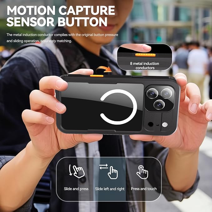 Guppy for iPhone 17 Pro Max Waterproof Magnetic Case, Built-in Screen Protector IP68 Waterproof Shockproof Dust-Proof Case[14FT Military Drop Proof] 360° Full Body Protection Sealed Case, Black