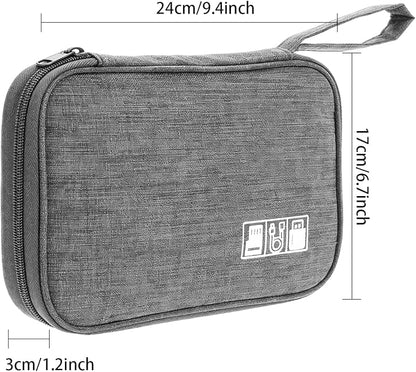 Yamrots Travel Cable Organizer, Electronic Organizer Travel Case, Portable Storage Bag for SD Card, Charger, Power Bank, Earphone (Grey)