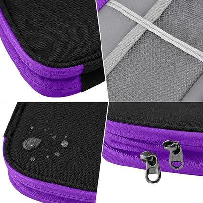 ZINZ Electronic Accessories Organizer, Travel Cable Carry Pouch Storage Bag for Laptop Attachment Cable, Cord, Charger, Earphone etc,Black-Purple