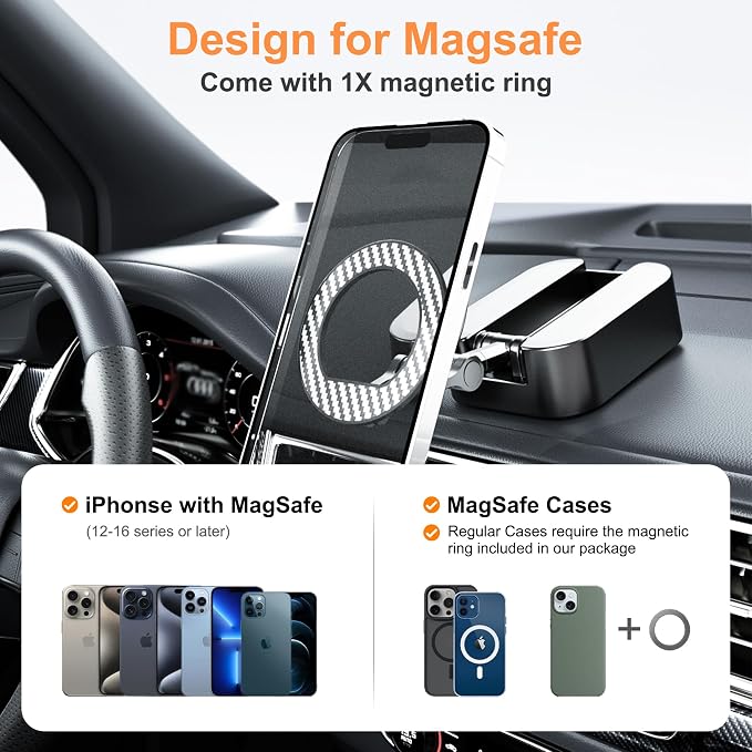 Alloy Magnetic Golf Cart Phone Holder for MagSafe iPhone,Unique Golf Gifts for Men Golfers Dad Father Husband,360° Foldable Rotation Phone Mount Portable Golf Accessories Mini Gym Phone Holder