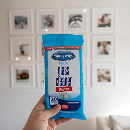 Sprayway SW199R Ammonia-Free Glass Cleaner Wipes, Fresh Scent, 20 Count