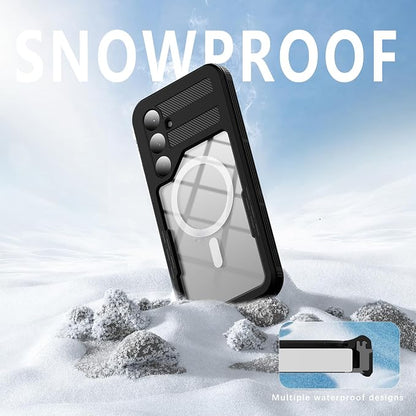 Losin Compatible with Galaxy S25 Case Waterproof Magnetic [Compatible with MagSafe] [Drop Protection] [IP68 Underwater] Full Body Shockproof Protective Phone Case, Black