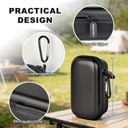 ANKHOH Power Bank Case Compatible with Anker Nano Portable Charger | 45W 10000mAh, Travel Storage Bag,with Carabiner Clip, Mesh Pocket & 2 Elastic Straps, Scratch-Resistant, Splash-Resistant