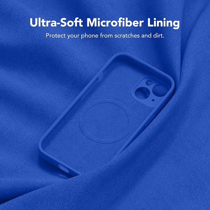 Magnetic for iPhone 15 Plus Case, Compatible with MagSafe, [Full Camera Protection][Screen Protector] Silicone Shockproof Protective Phone Case for iPhone 15 Plus 6.7", Klein Blue