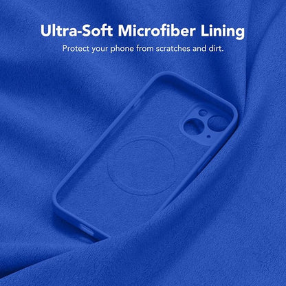 Magnetic for iPhone 15 Plus Case, Compatible with MagSafe, [Full Camera Protection][Screen Protector] Silicone Shockproof Protective Phone Case for iPhone 15 Plus 6.7", Klein Blue