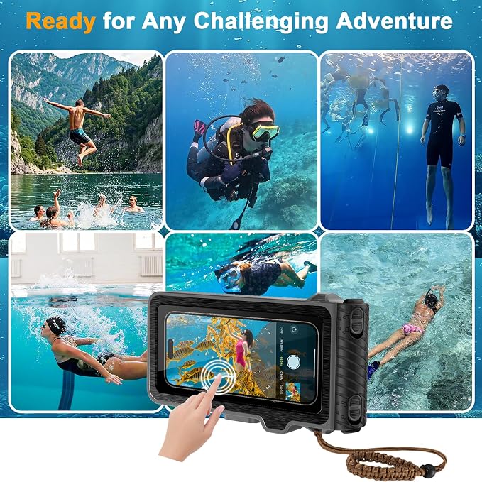 2026 Diving Snorkeling Phone Case for iPhone 17/16/15/14/13/12/11 Pro Max/XS/X Samsung Galaxy S26/S25/S24 Professional Scuba Dive Waterproof Underwater Photo Video Cover (4TH Gen, Gray)