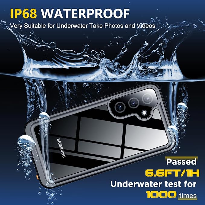 SPIDERCASE Upgraded for Samsung Galaxy S25 Case Waterproof,Built-in Screen & Camera Lens Protector[IP68 Underwater] [Military Grade Shockproof] Full Body Protection Phone Case,Green/Clear