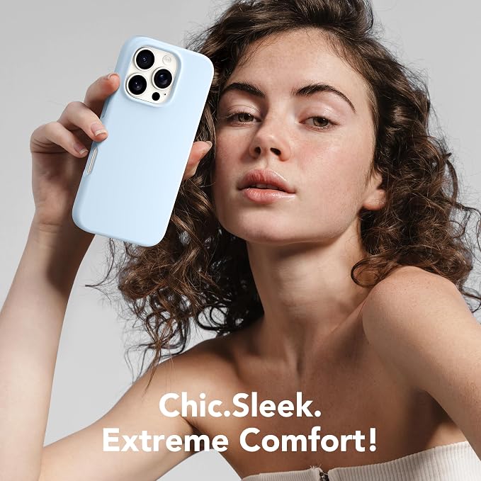 GONEZ Magnetic for iPhone 16 Pro Max Case, Compatible with MagSafe, Liquid Silicone Case, with Screen Protector + Camera Protector, Full Body Protective Shockproof Phone Cover 6.9", Blue