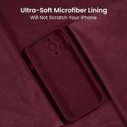 FireNova for iPhone 14 Pro Case, Silicone Upgraded [Camera Protection] Phone Case with [2 Screen Protectors], Soft Anti-Scratch Microfiber Lining Inside, 6.1 inch, Plum