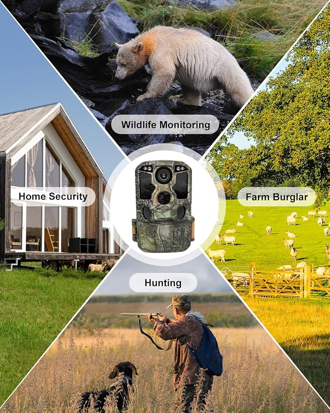 KJK Trail Camera WiFi 8K 84MP with 64GB Memory Card, Game Camera with Night Vision, 0.05s Trigger Motion Activated, IP67 Waterproof 130°Wide-Angle 42pcs No Glow Infrared LEDs for Wildlife Monitoring