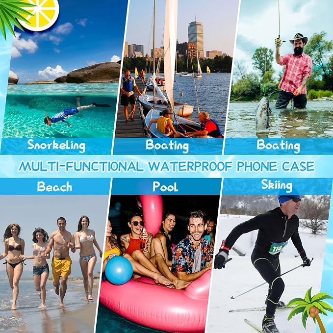 Chiisong 56 Pack Waterproof Phone Pouch Clear Cellphone Case Bulk Universal Phone Dry Bag Waterproof Underwater Case Holder for Water Games Cruise Ship Essentials, up to 6.9 Inch(Colorful)