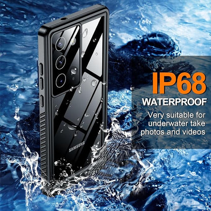 Hualele for Samsung Galaxy Note 20 Case Waterproof, Built in Lens & Screen Protector Rugged Full Body Heavy Duty Protective Military Grade IP68 Underwater Cover Case for Galaxy Note 20 Black
