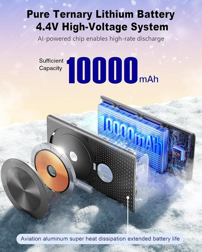 Aaoyun Magnetic Portable Charger 10000mAh, 15W Wireless & 22.5W PD Fast Charging Battery Pack, USB-C in/Out, Ultra-Strong Magnet for iPhone 17/16/15/14/13/12 Series, Black