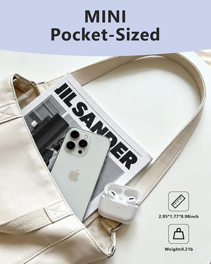 Miady 2-Pack Mini Portable Charger Built-in Connector Compact Battery Pack | 5000mAh PowerBank丨Not for Android丨Lightweight丨for Travel丨Compatible with iPhone 14/13 Series丨Flight-Safe丨18Wh丨Black+White