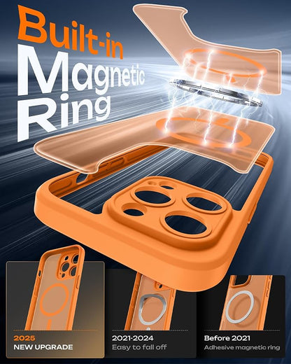 TOCOL for iPhone 13 Pro Max Case, Compatible with Magsafe Charger, Full Camera Protection, Translucent Matte for iPhone 13 Pro Max iPhone Case 6.7 inch (Orange)