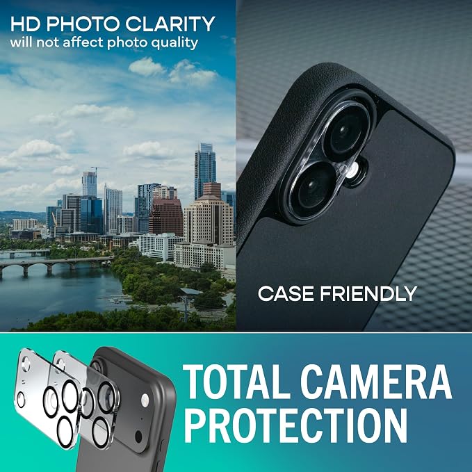 Smartish® iPhone 17 Pro Privacy Screen Protector + Camera Lens Covers - Tuff Sheet - 2-Pack Tempered Glass [Scratch-Resistant] 9H Anti Spy w/Easy Install Frame for Apple iPhone 17 Pro