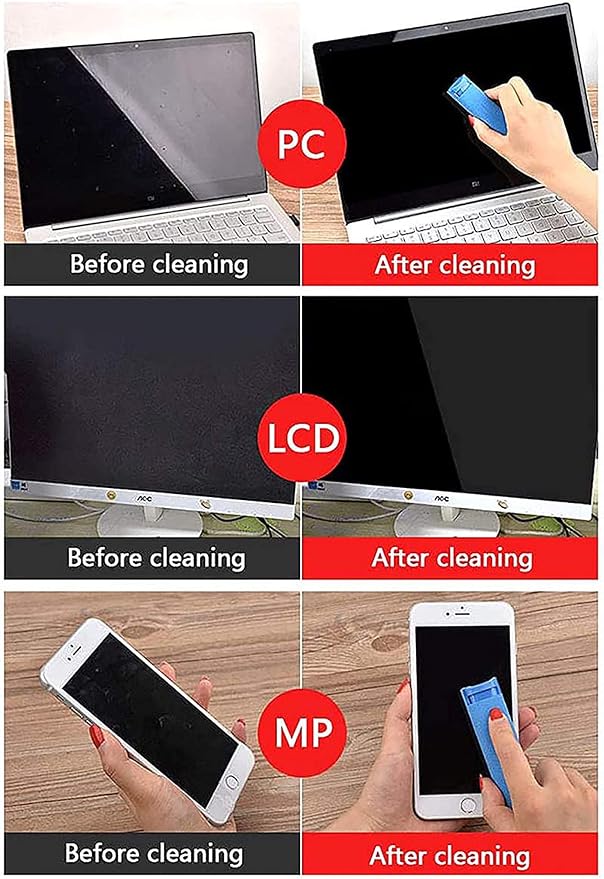 Screen Cleaner, Care and Smile Screen Cleaner,Sterilization Disinfection Cleansing,Screen Cleaner Spray, Safe for All Phones, Laptop and Tablet Screens,Two in One Spray and Microfiber Cloth (Grey)
