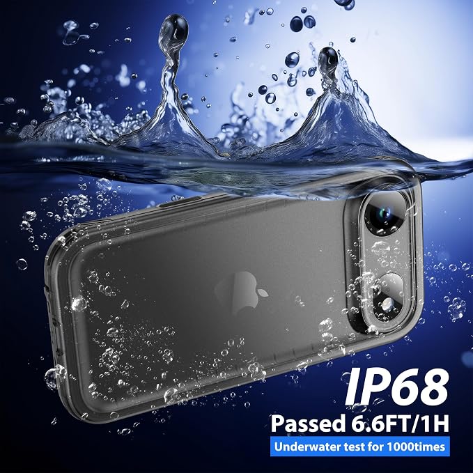 SPORTLINK for iPhone Air Case, IP68 Waterproof Military Protective Full Body Heavy Duty Shockproof 360 Sealed Dustproof with Camera Screen Protector Phone Cover for iPhone Air 6.5" Black