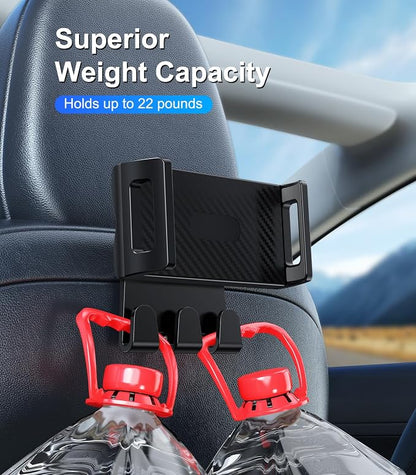 Tesla iPad Tablet Mount Headrest Accessories for Model Y(Juniper) Model 3(Highland) 2025 2024 2023 2022 2021, Back Seat Tablet Holder with Hooks for Kids, Fits 4.7-12.9" iPad Pro Air Mini