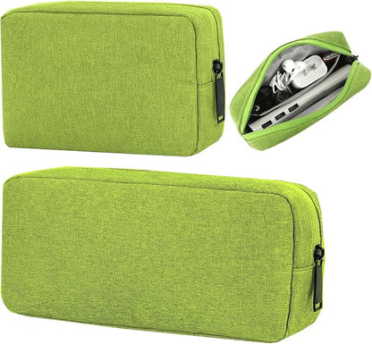 CAAORDKSO Electronics Accessories Organizer Pouch Bag, Electronic Organizer Travel Case Cord Storage Bag for Laptop Mouse Charger, Cable, Power Bank, Hard Drive, Various Accessories (Small+Big, Green)
