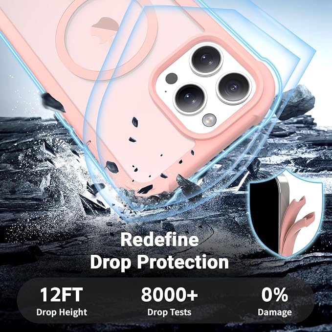 jaroco Magnetic for iPhone 13 Pro Max Case, [Compatible with MagSafe][Military Grade Drop Protection][Heavy Duty Protection][Non-Slip][Shockproof] 2-Layer Durable Bumper Phone Case 6.7''-Pink