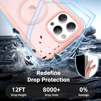 jaroco Magnetic for iPhone 13 Pro Max Case, [Compatible with MagSafe][Military Grade Drop Protection][Heavy Duty Protection][Non-Slip][Shockproof] 2-Layer Durable Bumper Phone Case 6.7''-Pink