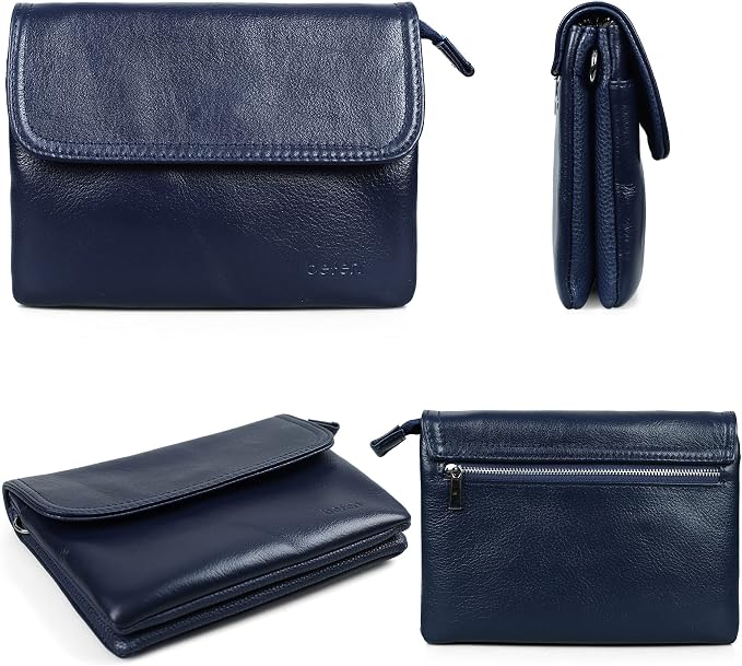befen Genuine Leather Small Crossbody Bags for Women Cell Phone Bag Cross Body Purses,Silver Zipper