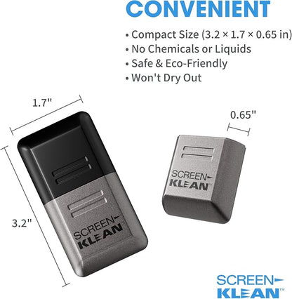 ScreenKlean Tablet Screen Cleaner - Compatible with iPad, Android & Amazon Tablet - with Carbon Microfiber Tech-Electroplated Silver-1 Count (Pack of 1)