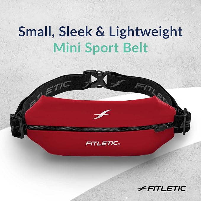 Fitletic Active Lifestyle Fanny Pack & Mini Sports Running Belt For Men & Women – Lightweight, Low Profile- Ultra-Soft Expandable Lycra Pouch - Fits All Phones – Inner Pocket