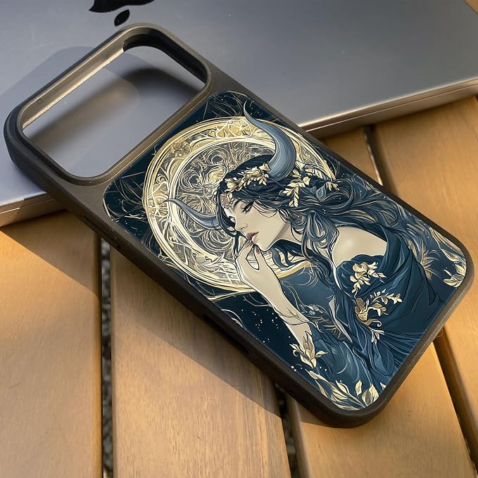 Constellation Series - Taurus Designs Magnetic for iPhone 17 pro Case, Tarot Style Model Glass Phone Cover, Compatible with Magsafe - fits iPhone 17 pro Case for Women