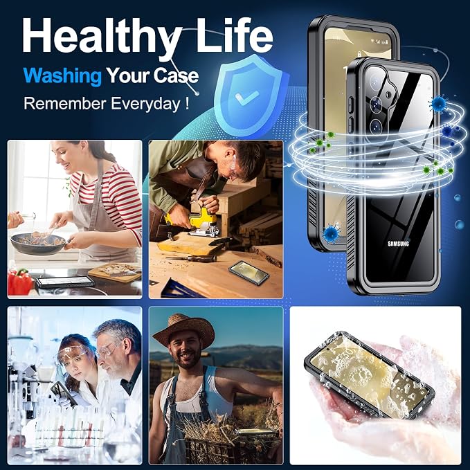 MOZOTER for Samsung Galaxy S24 Plus Case Waterproof,[IPX8 Underwater Case][Full Body Shockproof & Military Dropproof] Clear Sound Quality Built-in Screen Protector for Samsung S24 Plus 6.7 inch-Black