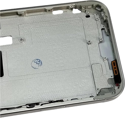 TheCoolCube Middle Frame Housing Cover Case with Power & Volume Button & Battery Adhesive Replacement Compatible with iPhone 16 Pro Max 6.9 Inches (US Version) (White)