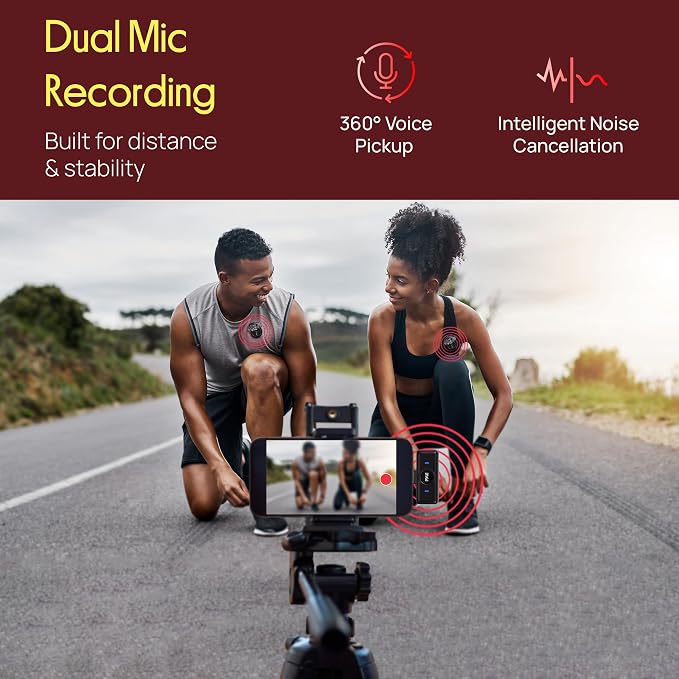 Pyle Wireless Lavalier Microphone System | Noise-Canceling Clip-On Mic with Magnetic Mount, 8H Battery, Charging Case, Windscreens | USB-C Plug & Play for Vlogging, Interviews, Streaming & Podcasts