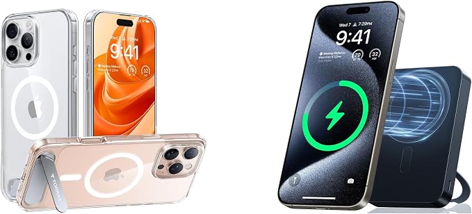 TORRAS Ostand 10,000mAh QI2 Magnetic Battery Pack with Stand & Magnetic Case — Buy Together to Save 15%