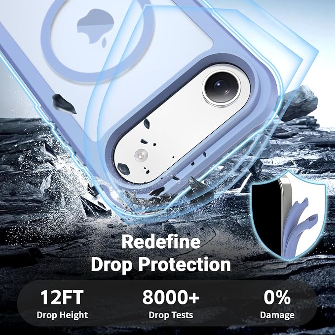 jaroco Magnetic for iPhone Air Case, [Compatible with MagSafe][Military Grade Drop Protection][Heavy Duty Protection][Non-Slip][Shockproof] 2-Layer Durable Bumper Phone Case 6.5''-Blue Purple