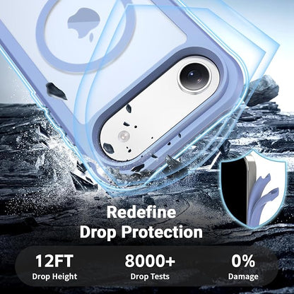 jaroco Magnetic for iPhone Air Case, [Compatible with MagSafe][Military Grade Drop Protection][Heavy Duty Protection][Non-Slip][Shockproof] 2-Layer Durable Bumper Phone Case 6.5''-Blue Purple