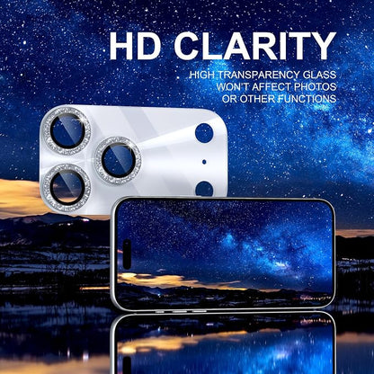 Choiche Compatible for iPhone 17 Pro Camera Lens Protector, Bling Camera Cover with 9H Tempered Glass Lens Screen Protector Metal Ring Decoration Accessories 6.3-inch (Light-Silver)
