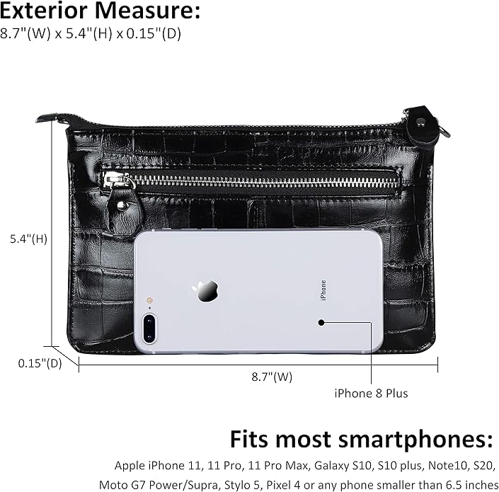 befen Genuine Leather Wristlet Clutch Wallet Purses Small Crossbody Bags for Women with RFID Blocking Card Slots
