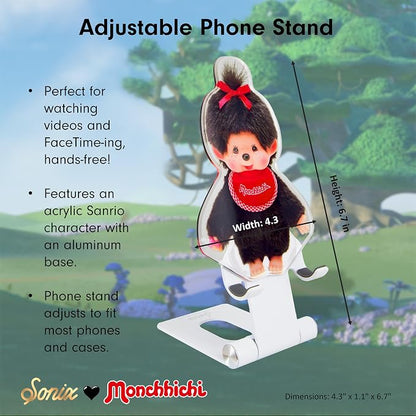 Sonix x Monchhichi Character Phone Stand | Adjustable Cell Phone Holder, Desk Stand, Dock | Monchhichi Girl